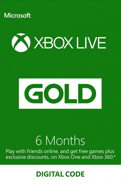 קוד למנוי XBOX LIVE GOLD עבור חצי שנה